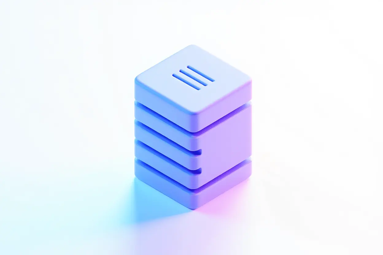 A minimalist 3D rendering of a cloud database network icon, claymation material style
